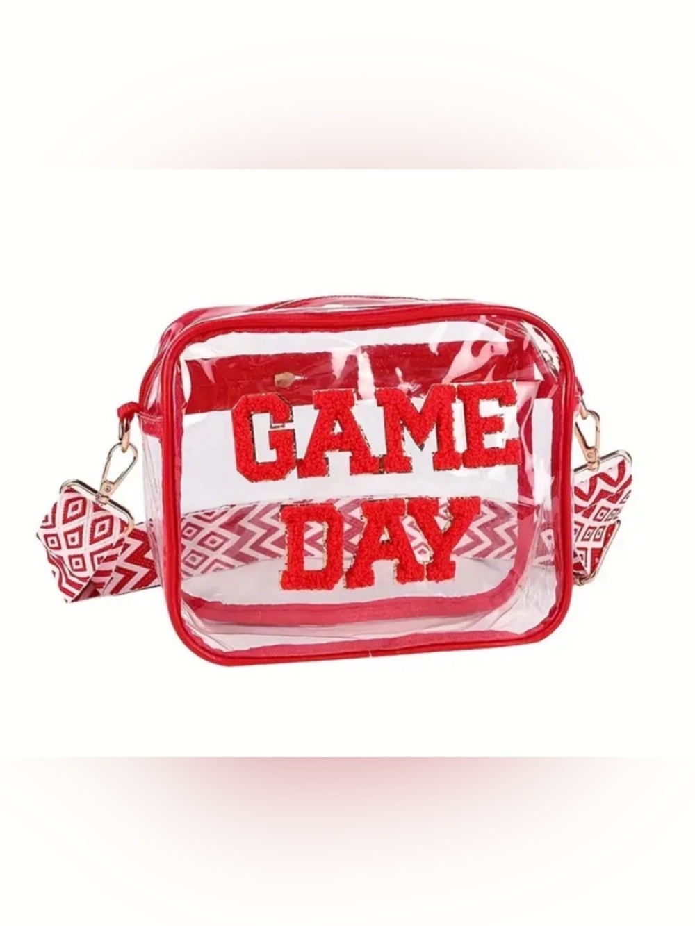 New Red Clear Game Day Bag